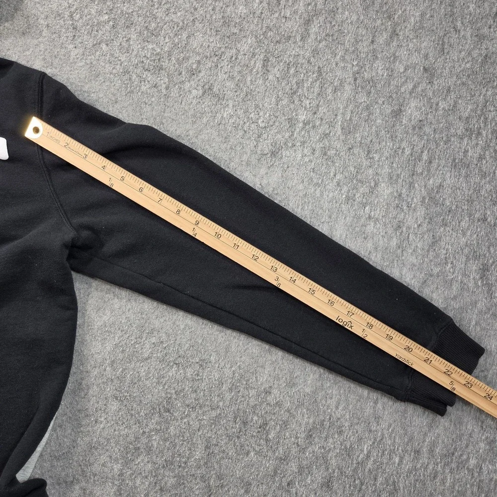 True Religion Hoodie Sweatshirt Mens Large Black Color Block Fleece Pullover